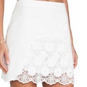 See By Chloe 🆕 mini skirt white lace panels cotton voile 6 8 10 scalloped trim